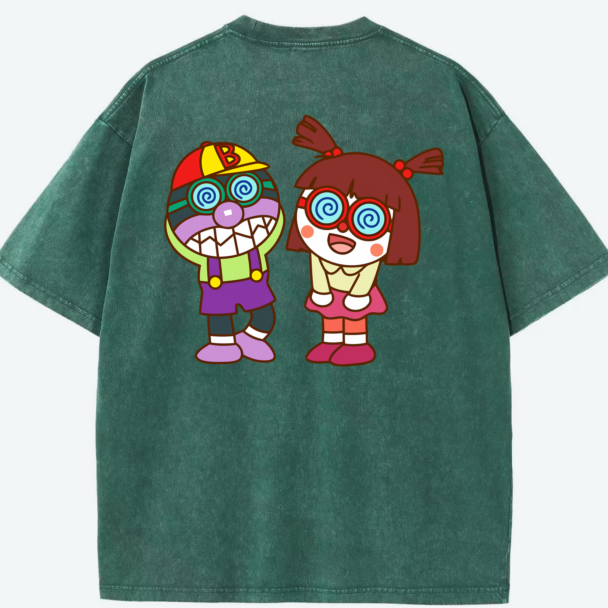 （画像用） アンパンマン Anpanman 綿100% ヴィンテージ風 半袖Tシャツ（背面プリント）